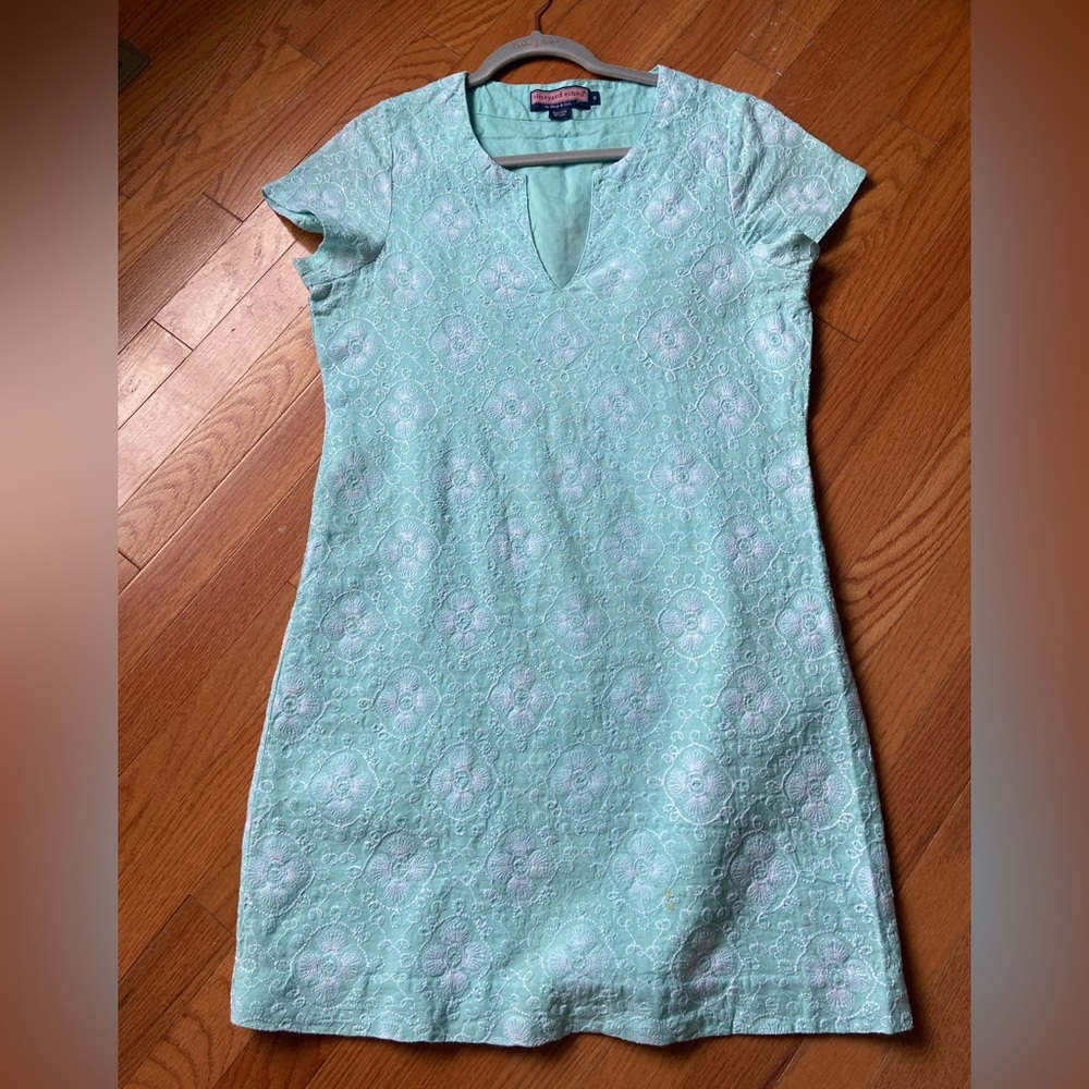 Vintage Vineyard Vines preppy short sleeve sheath dress side zip